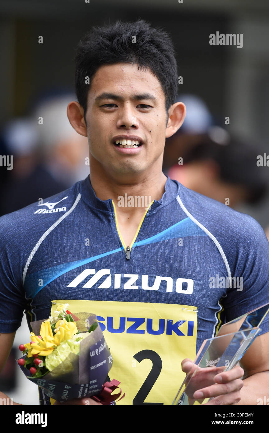 Stade Ecopa, Shizuoka, Japon. 3 mai, 2016. Le 31e International d'athlétisme de Shizuoka 2016 Grand Prix du Japon Circuit série Athlétisme Rd.4, men's 400mH au stade Ecopa, Shizuoka, Japon. Credit : AFLO SPORT/Alamy Live News Banque D'Images