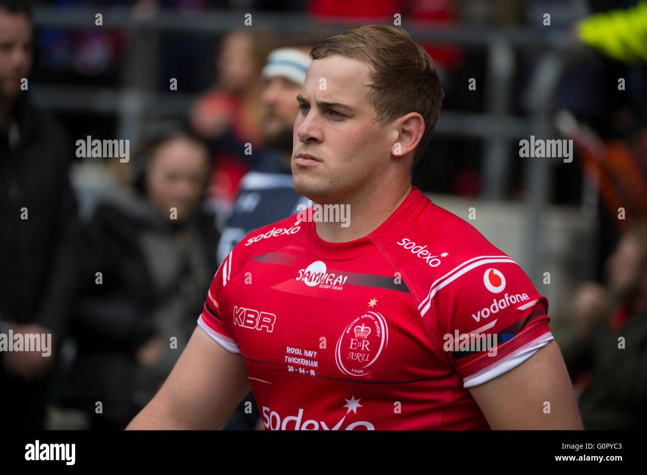 Rencontrez l'armée et de la Marine pour le Trophée Babcock au stade de Twickenham, le 30 avril 2016, le Babcock Services Inter championnat. Banque D'Images