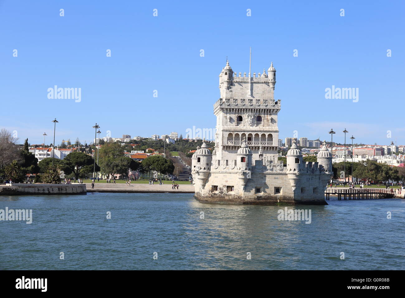 La Tour de Belem, une forteresse construite en 1515 pour défendre le port de Lisbonne. Banque D'Images