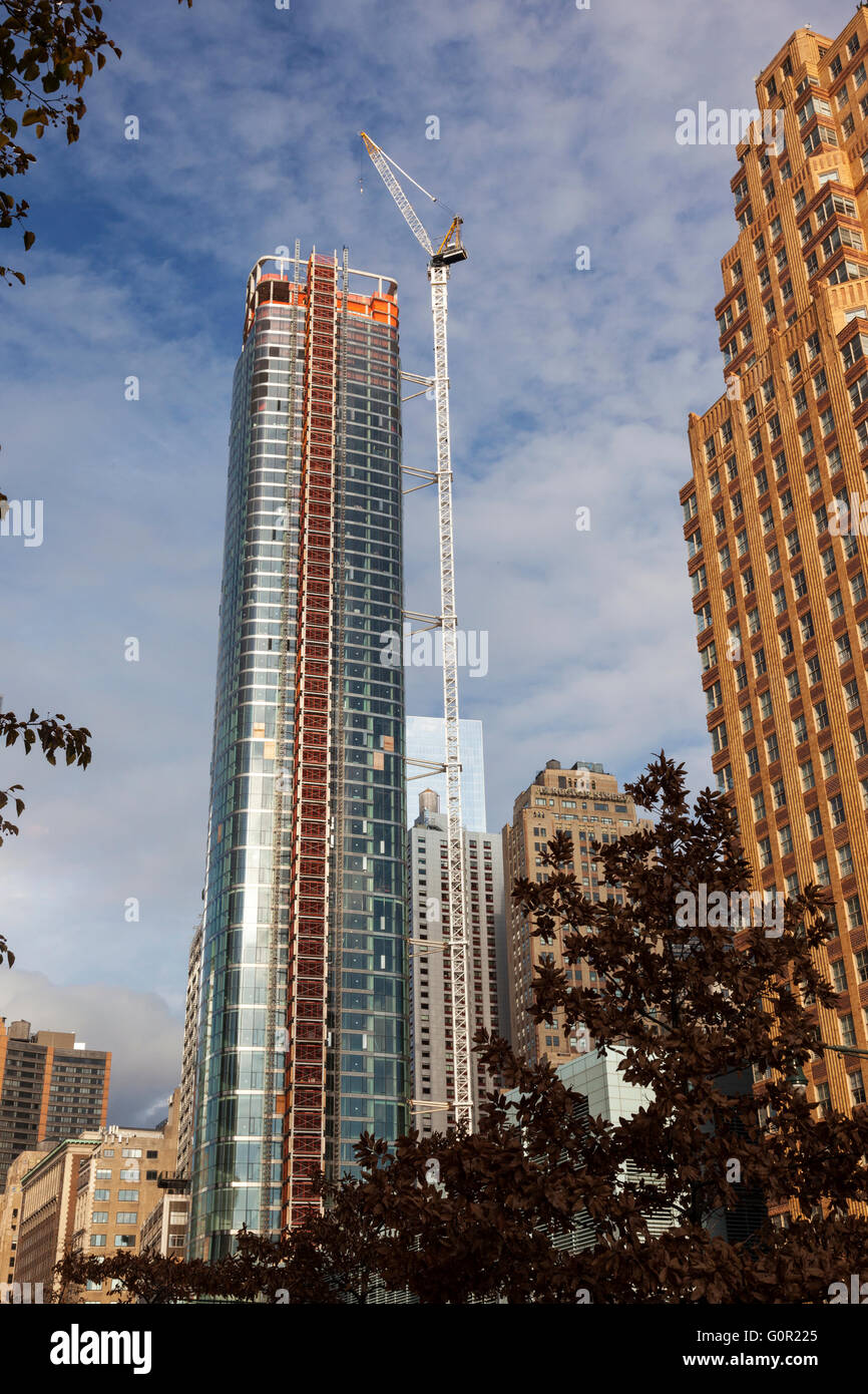 50 West Street en construction, New York City, États-Unis, États-Unis d'Amérique Banque D'Images