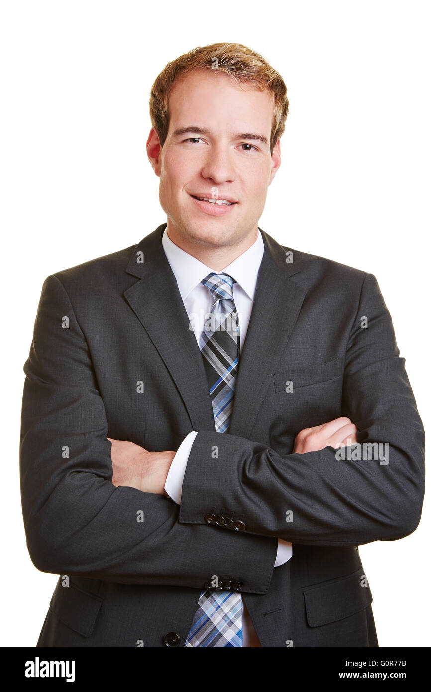 Smiling attractive business manager, les bras croisés Banque D'Images