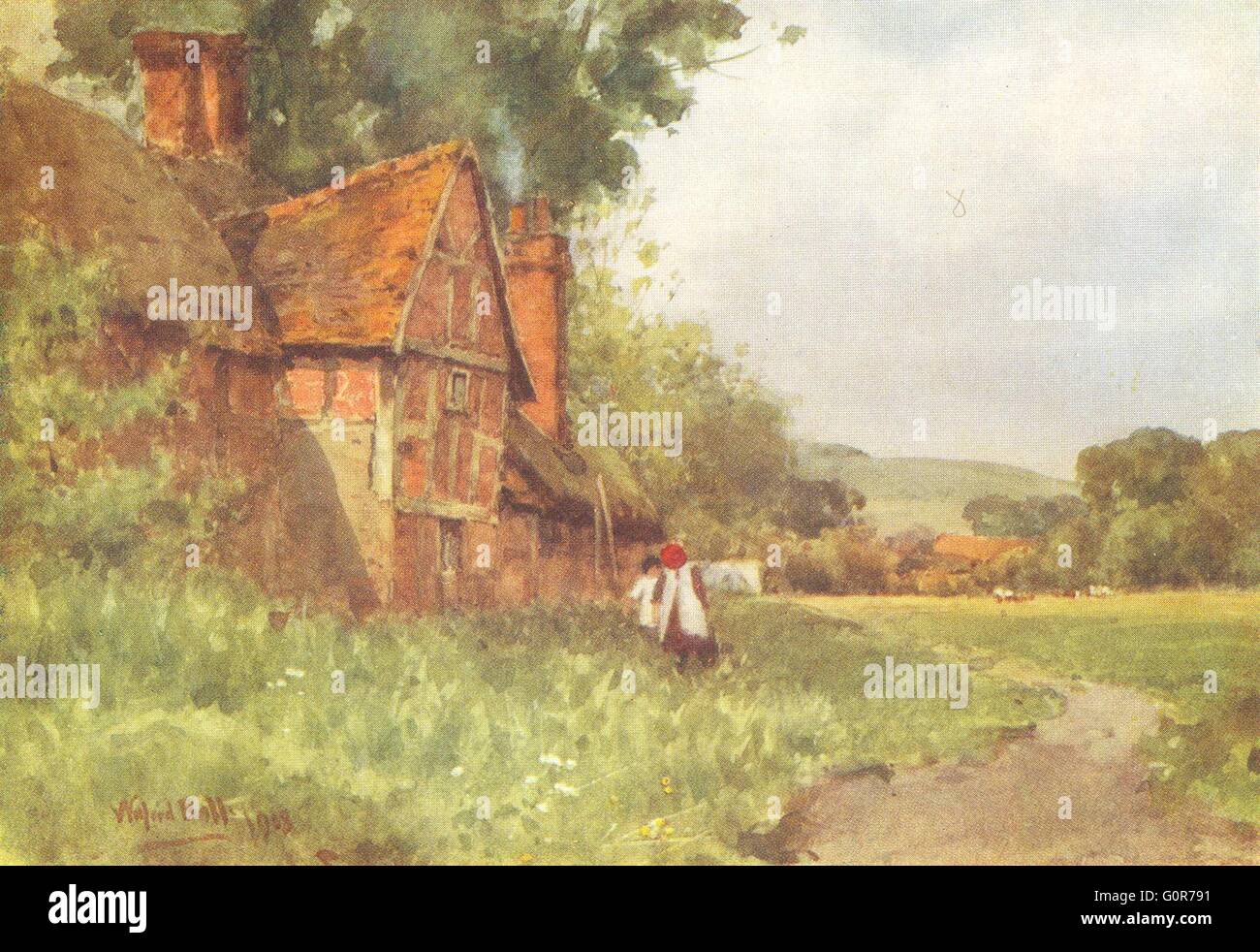 CORHAMPTON : vue sur le village. Meon Valley. HAMPSHIRE, antique print 1909 Banque D'Images