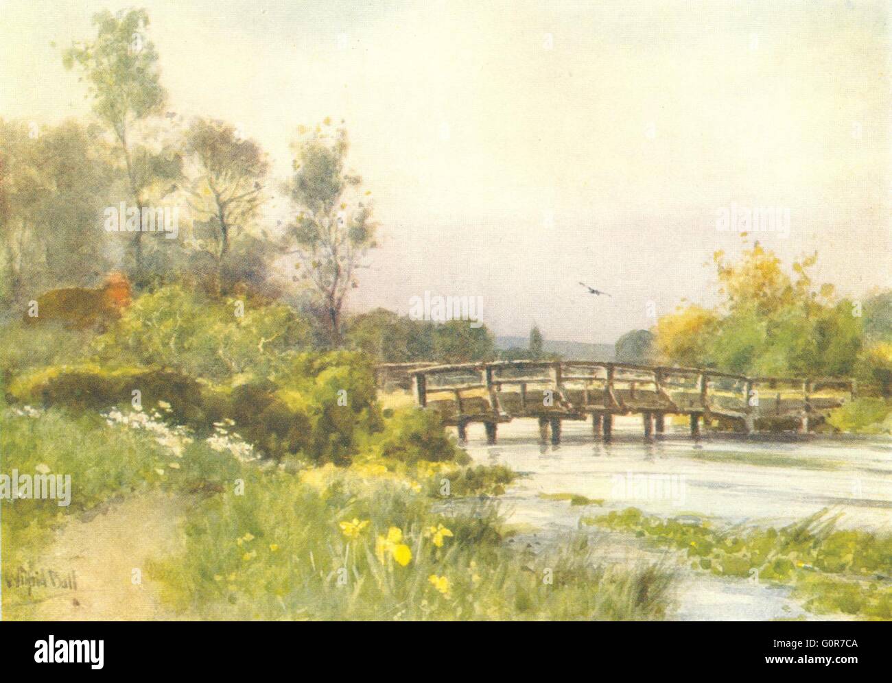 ROMSEY : Le grand pont. Vallée d'essai. HAMPSHIRE, antique print 1909 Banque D'Images