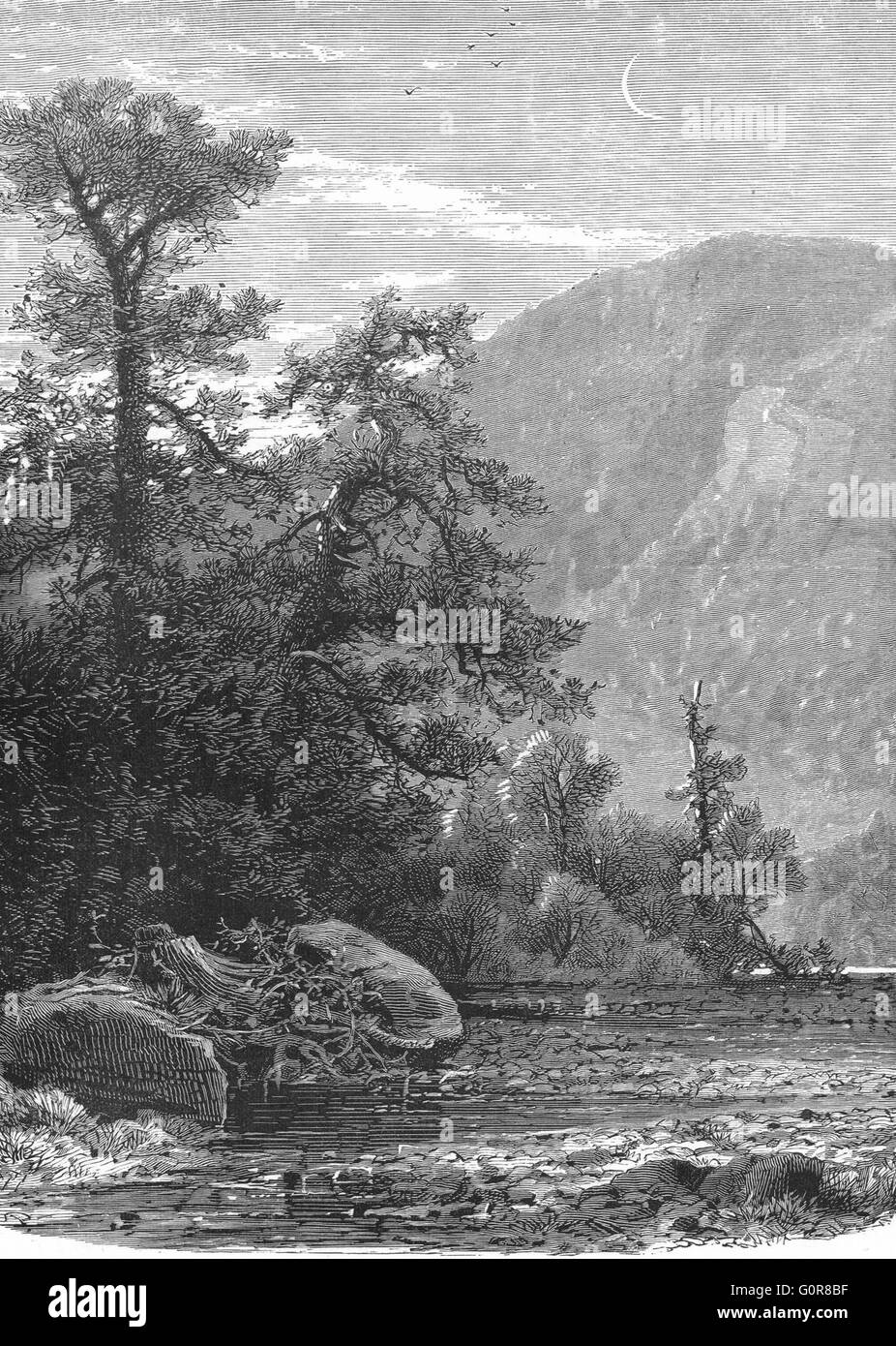 VIRGINIA : Goshen pass Rockbridge Co, antique print c1880 Banque D'Images