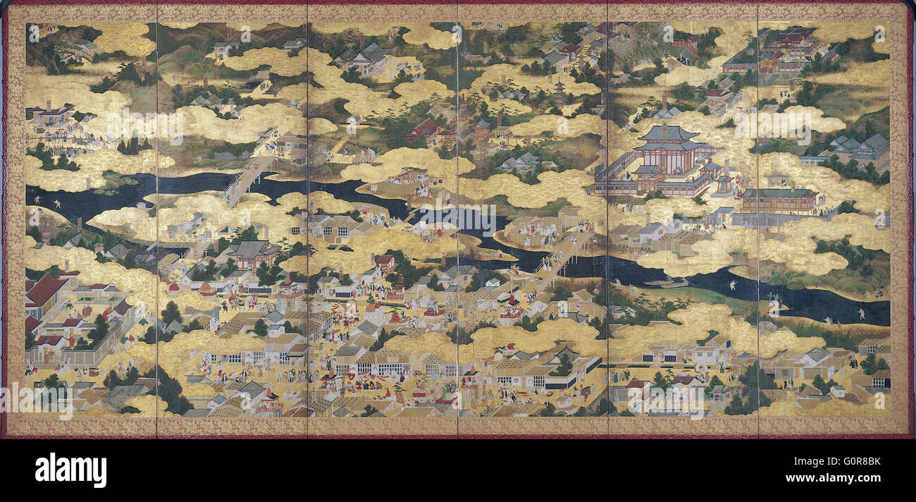 La vue dans et autour de Kyoto - Osaka City Museum of Fine Arts Banque D'Images