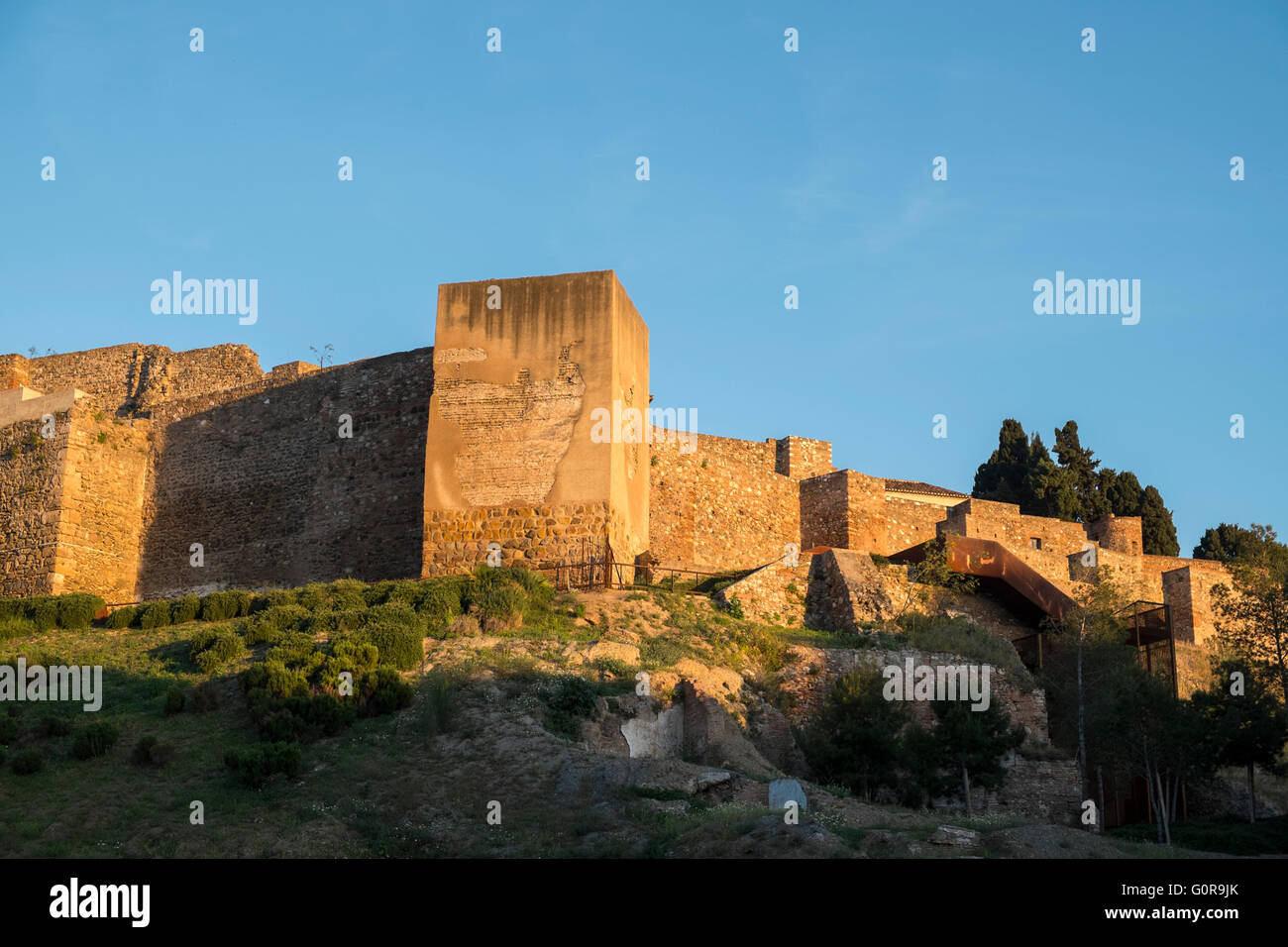 L'Alcazaba de Málaga (Málaga) dans l'enrichissement d'un palais. Espagne Banque D'Images