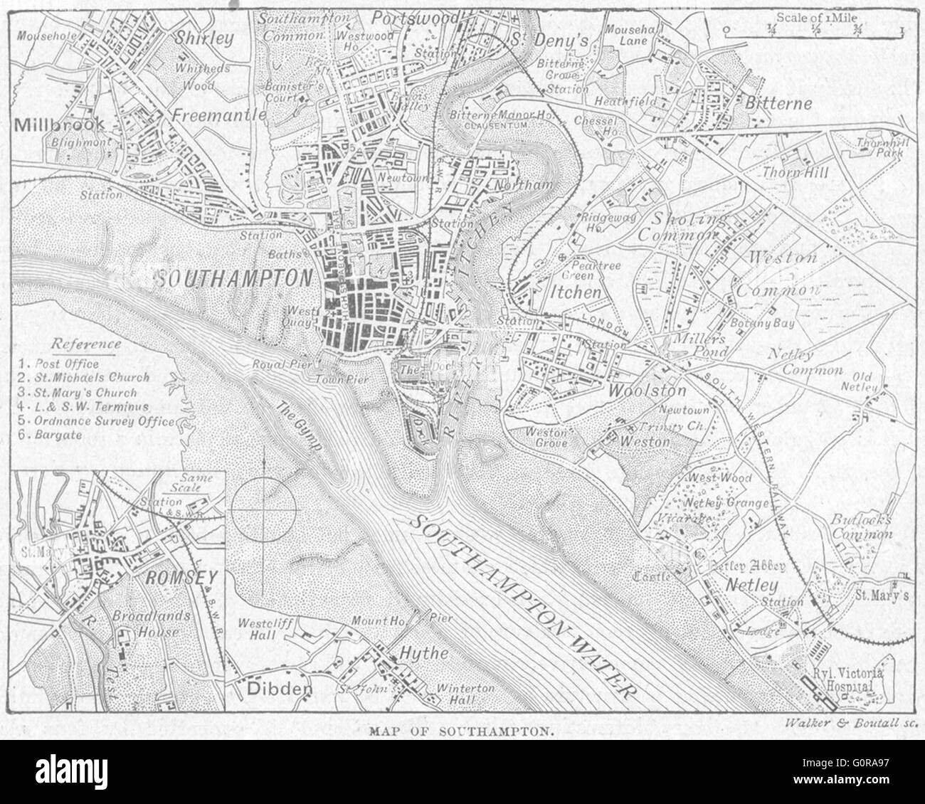 HANTS : Southampton, croquis, 1898 Banque D'Images