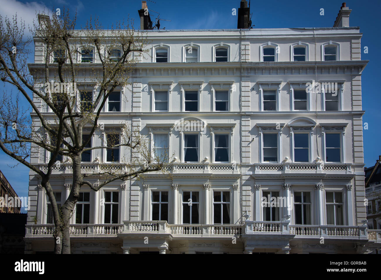 White splendeur architecturale à South Kensington, à l'ouest de Londres Banque D'Images