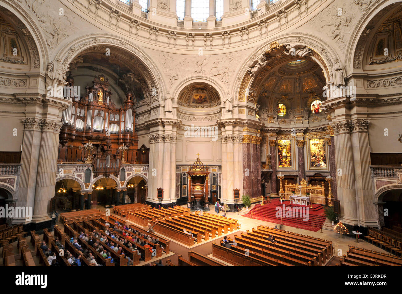 La Cathédrale de Berlin, Lustgarten, Mittel, Berlin, Allemagne / Paroisse suprême et collégiale, jardin d'agrément, le Berliner Dom, Oberpfarr- und zu Berlin Domkirche Banque D'Images