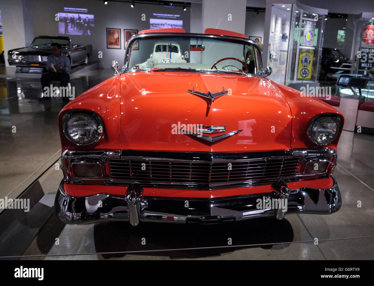 1956 Chevrolet Bel Air Cabriolet a été un don à l'Petersen Automotive Museum Banque D'Images