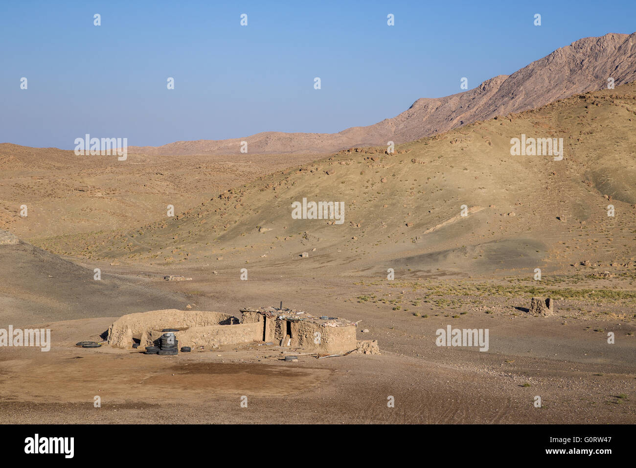 L'Iran plateau central et semi désert paysage Banque D'Images