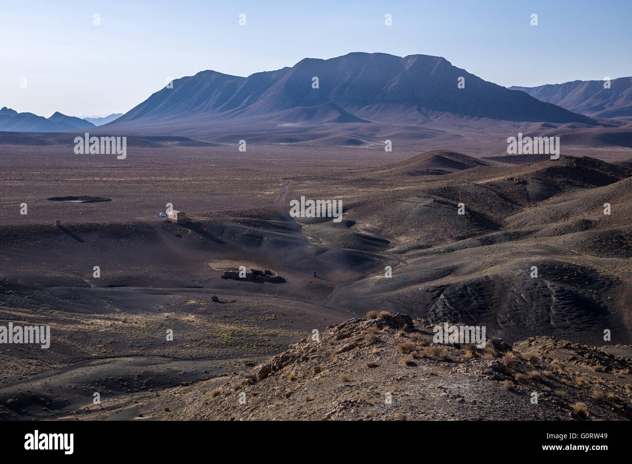 L'Iran plateau central et semi désert paysage Banque D'Images