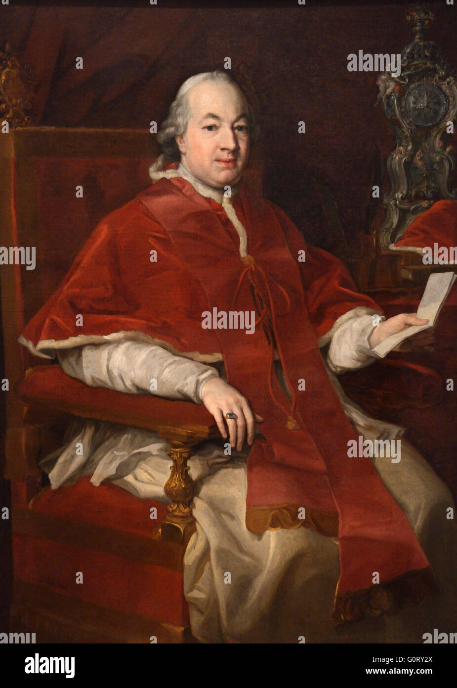 Pompeo Batoni (1708-1787) et d'assistants, Portrait du pape Pie VI, 1775. Banque D'Images