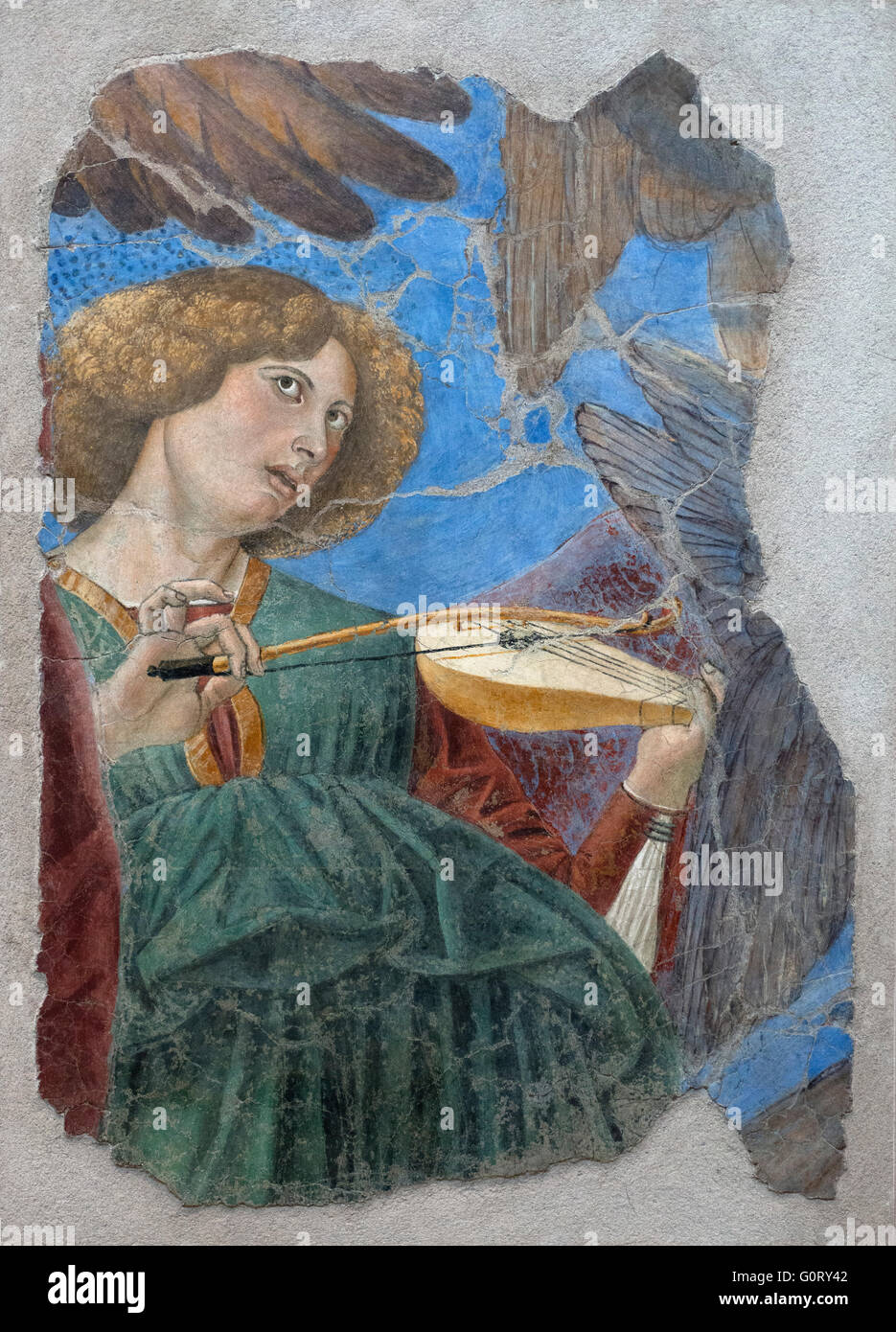 - Forli Melozzo degli Ambrosi (1438-1494), de la musique des anges, des chérubins et apôtres, angel jouant un luth, ca.1480. Banque D'Images