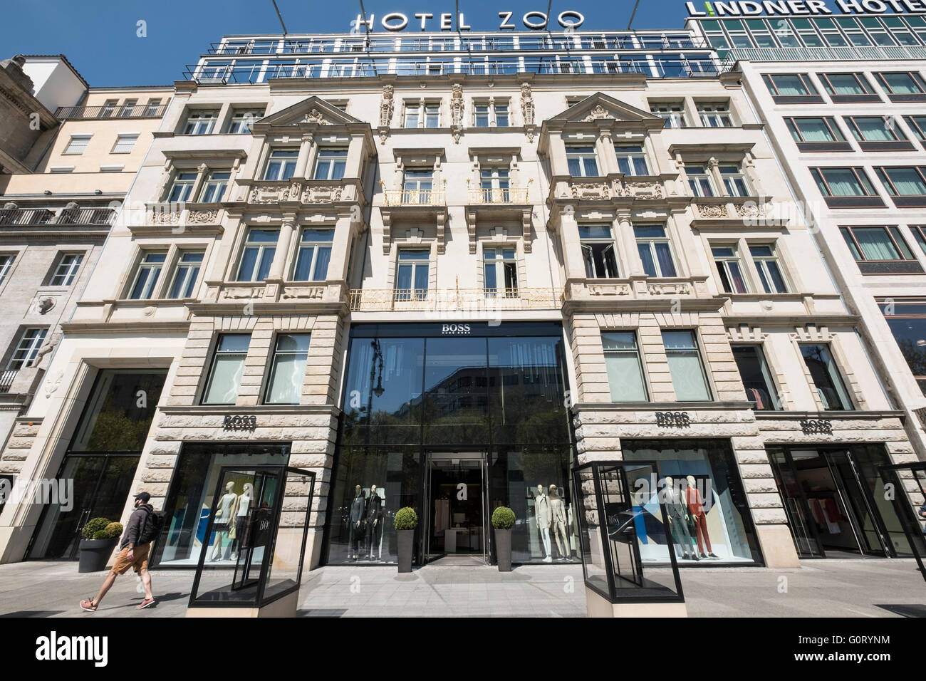 L'architecture traditionnelle de l'hôtel Zoo sur la célèbre Kurfurstendamm, Kudamm, rue commerçante de Charlottenburg, Berlin Allemagne Banque D'Images