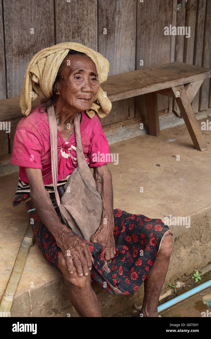 Femme karen en Thaïlande Banque D'Images