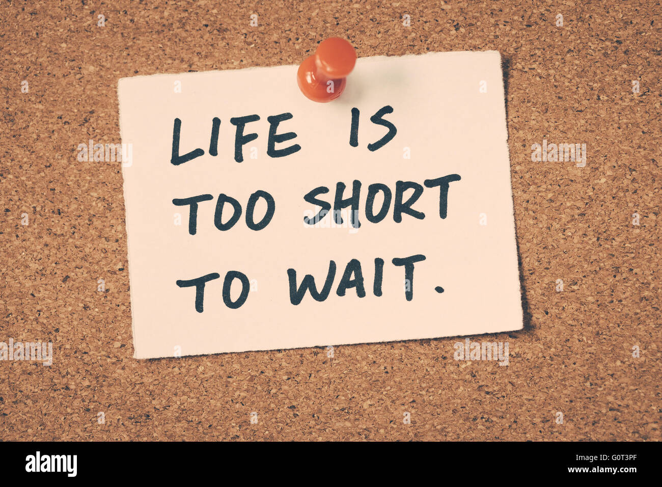 La vie est trop courte pour attendre Banque D'Images