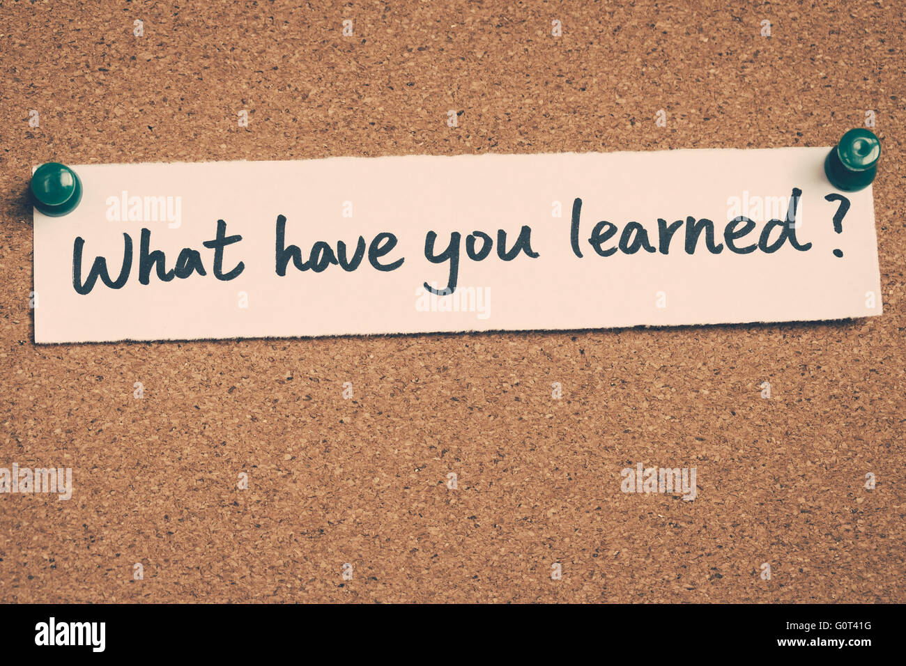 Qu'avez-vous appris Banque D'Images