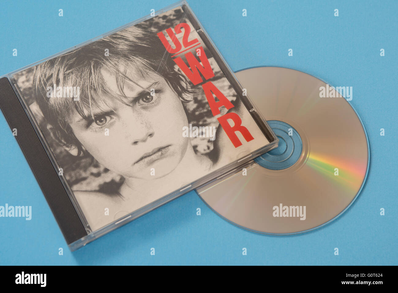 U2, War album sur disque compact Banque D'Images