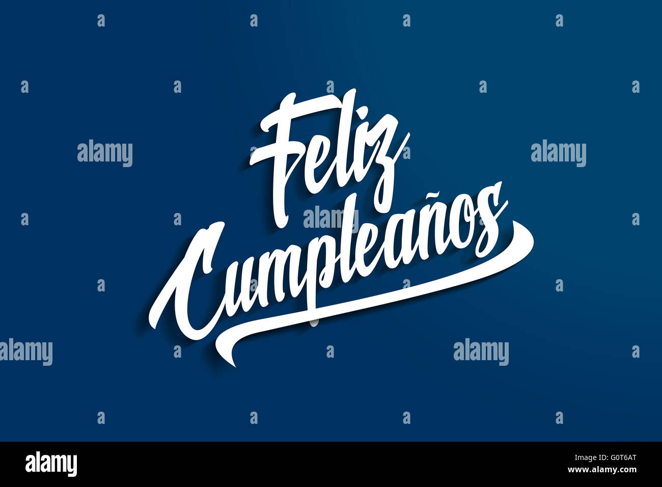 Feliz Cumpleanos Joyeux Anniversaire En Espagnol Anniversaire Carte Postale De Voeux Illustration Photo Stock Alamy