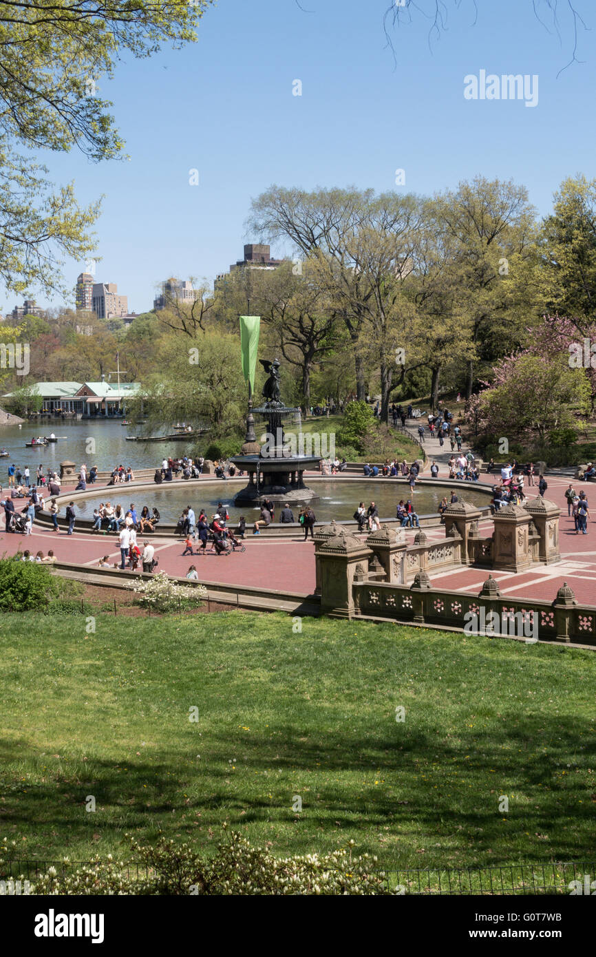 Bethesda Terrace, de Central Park au printemps, NYC Banque D'Images