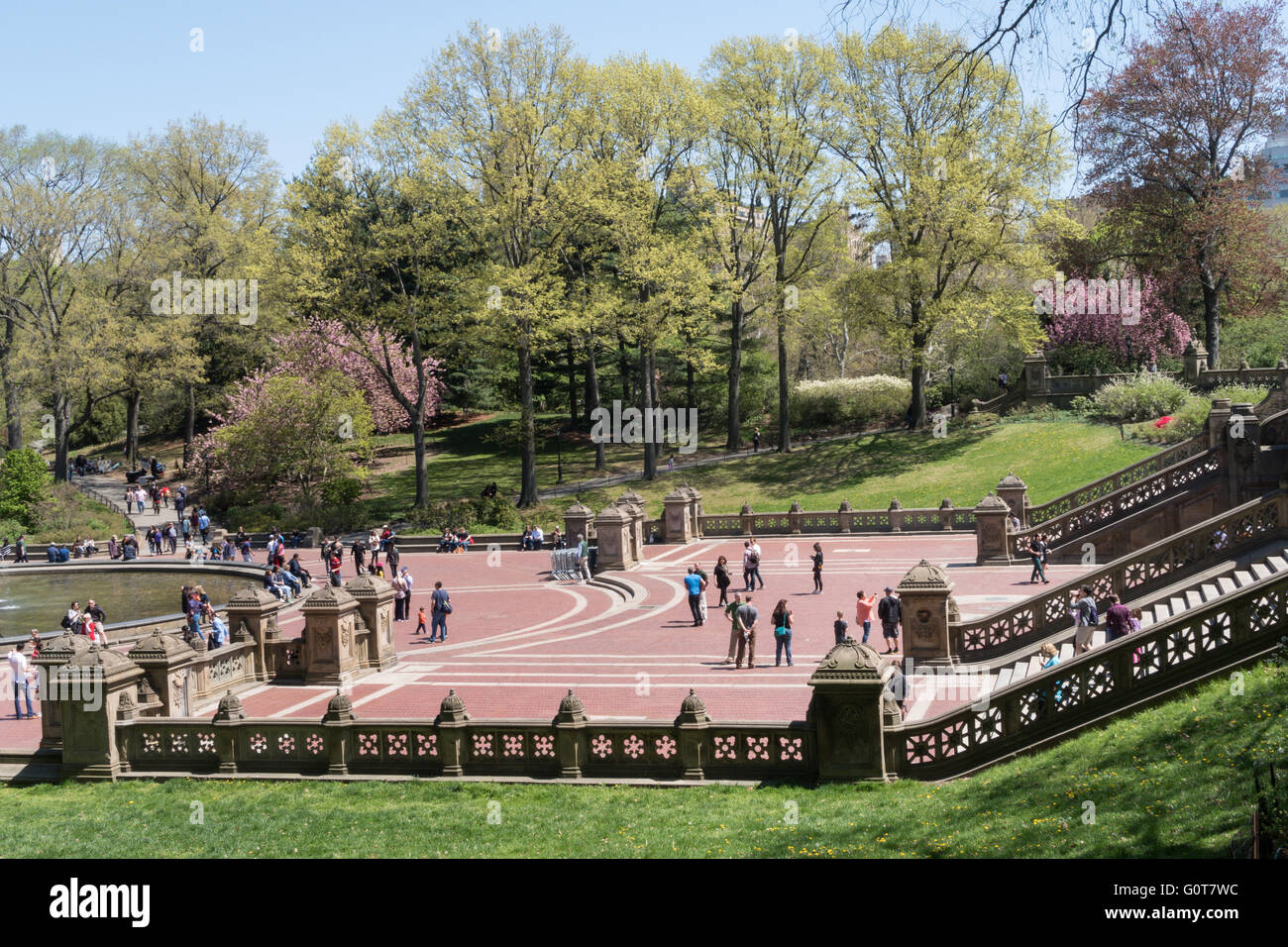 Bethesda Terrace, de Central Park au printemps, NYC Banque D'Images