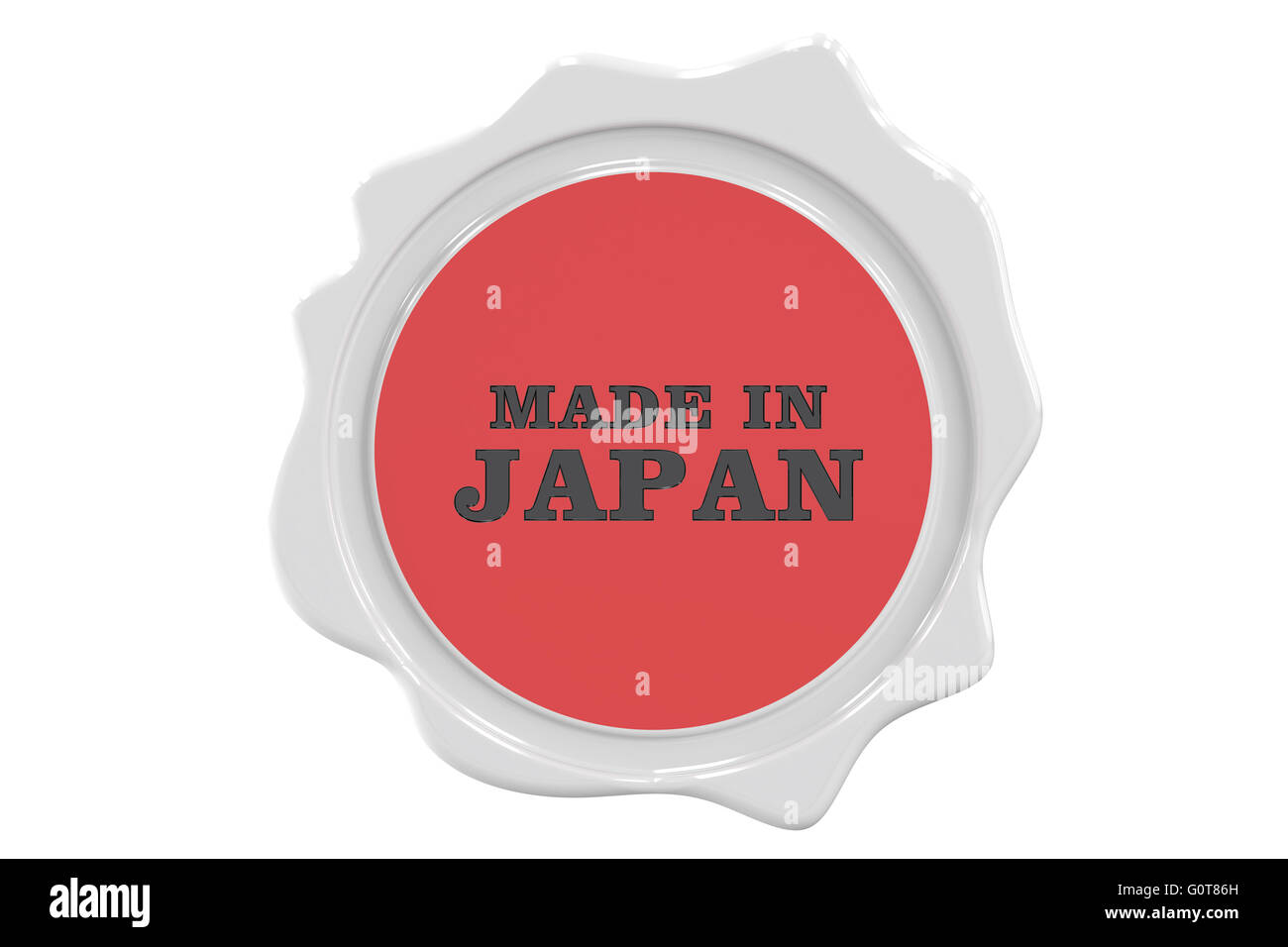 Fabriqué au Japon sceau, timbre. Le rendu 3D Banque D'Images