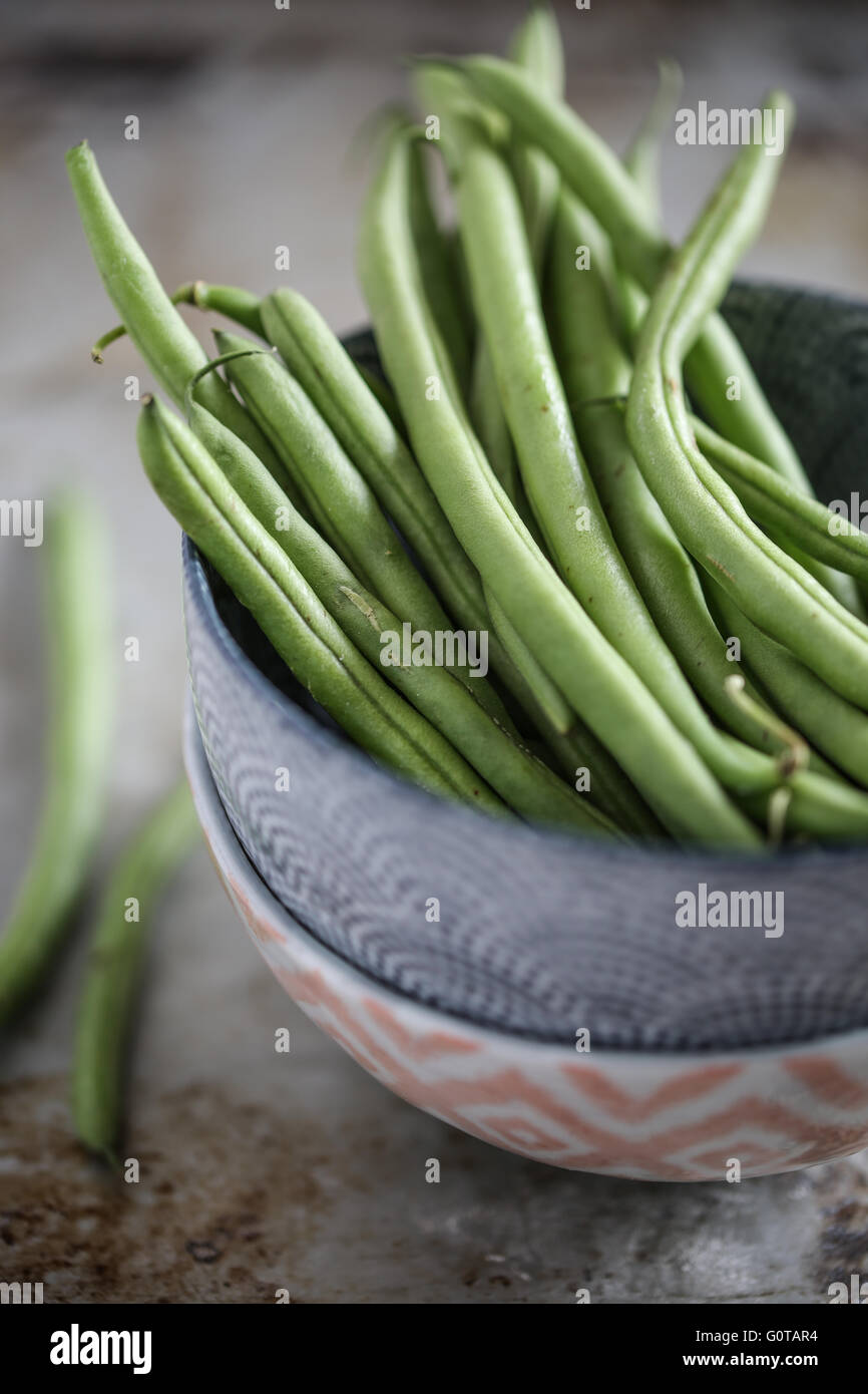 Haricots verts frais Banque D'Images