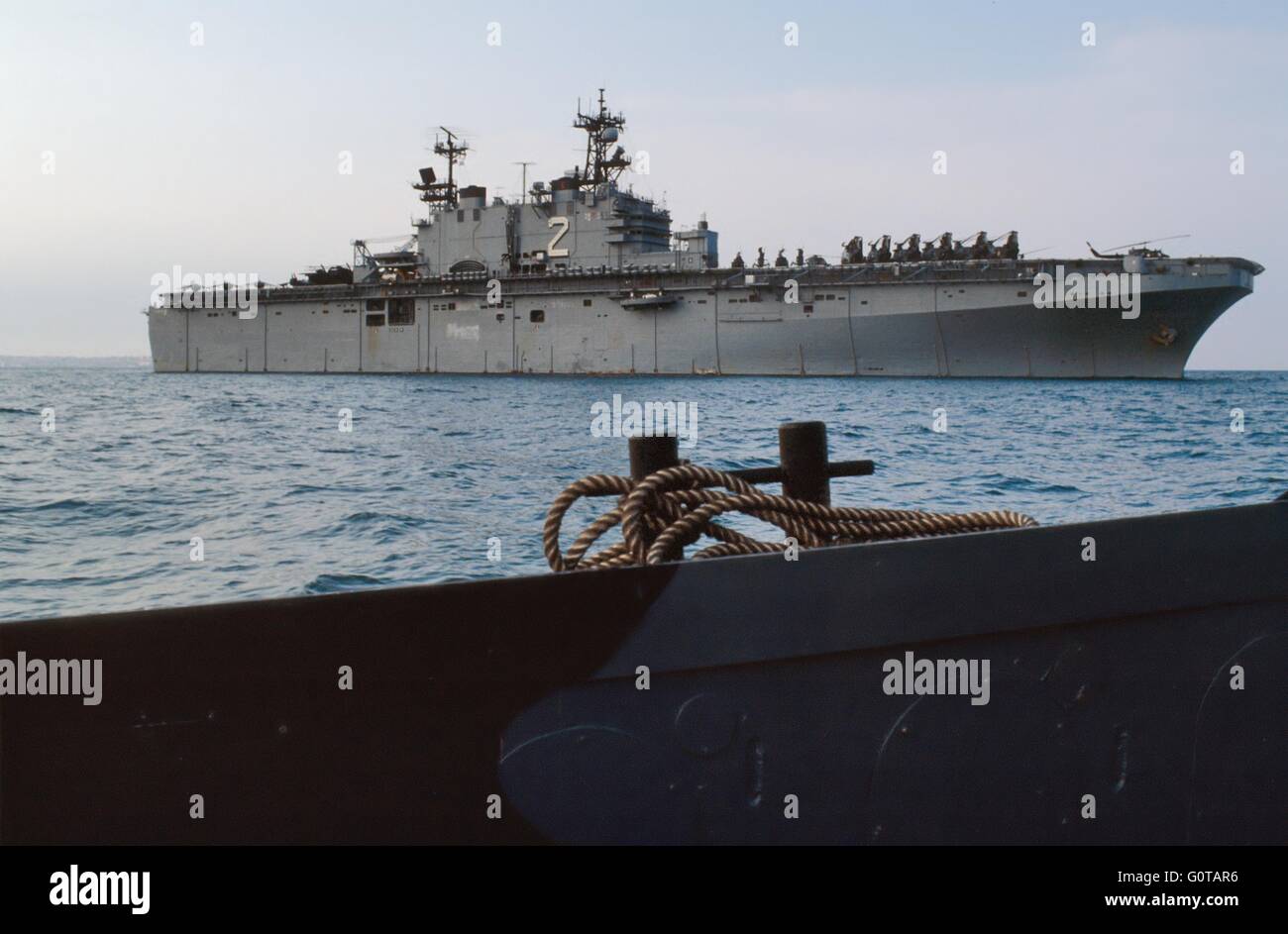 La Marine américaine, le navire d'assaut amphibie Wasp Banque D'Images