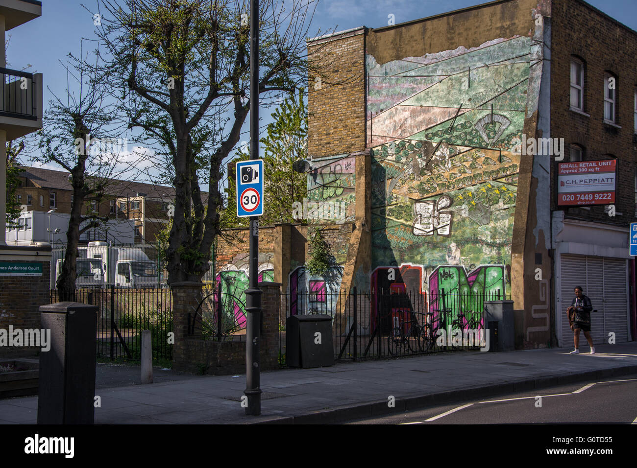 Street art à Hoxton, East London Banque D'Images