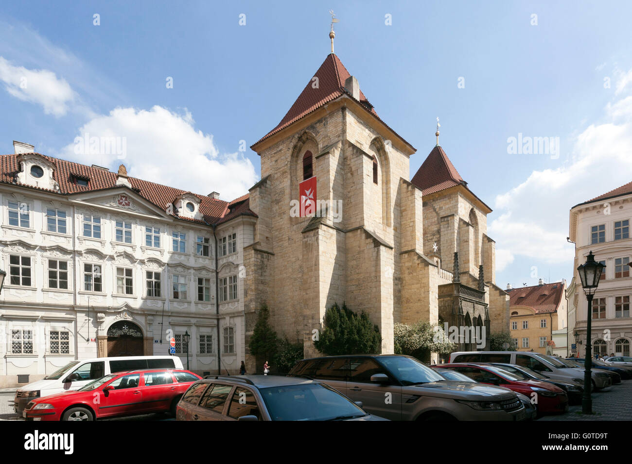 Église de la Vierge Marie sous la chaîne Prague Mala Strana Maltese Square République tchèque Banque D'Images