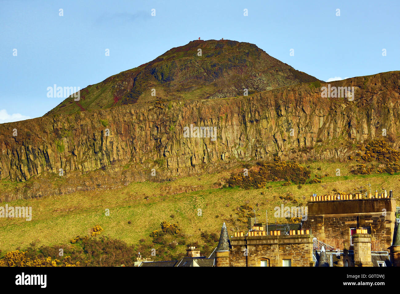 Pic de Arthur's Seat et le Salisbury Crags dans Edinburgh, Ecosse, Royaume-Uni Banque D'Images