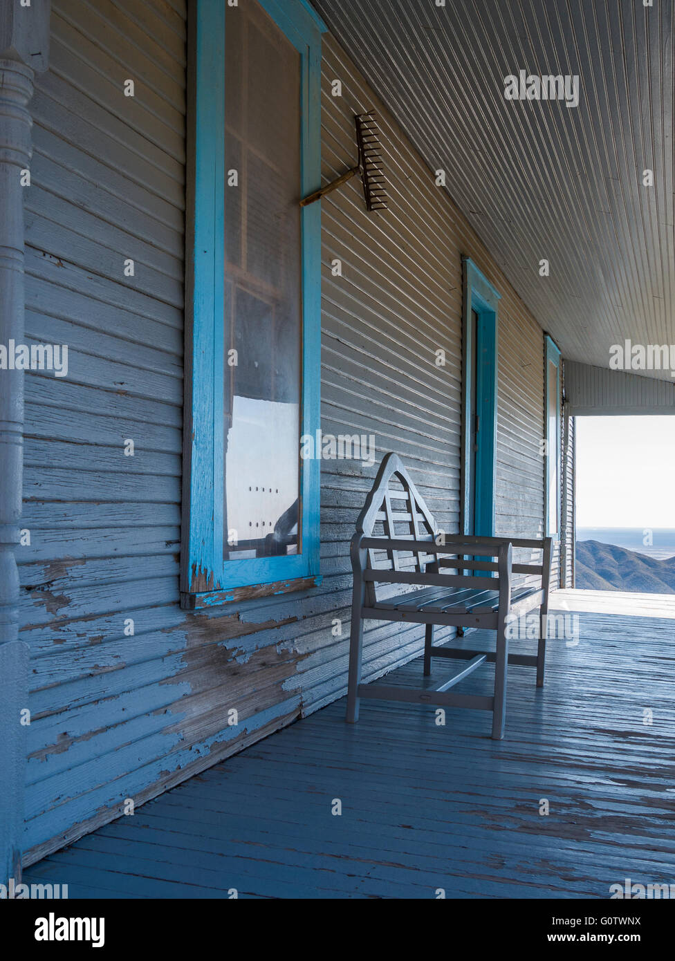 Porche, Williams Ranch, Guadalupe Mountains National Park, Texas. Banque D'Images