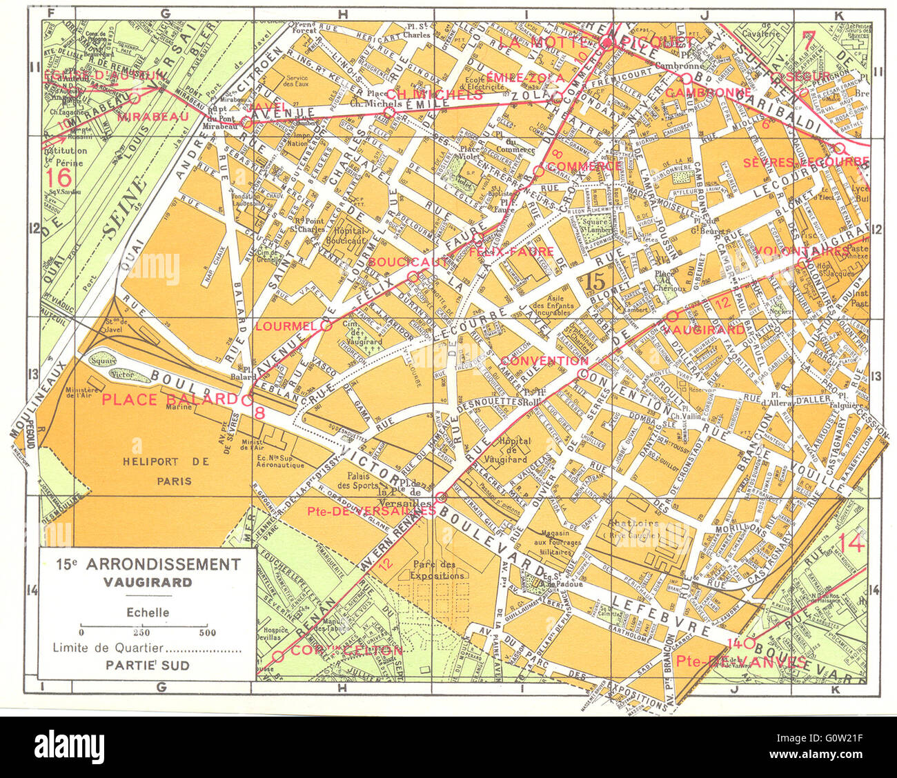 Paris 15e Arrondissement De Vaugirard 19 Carte Vintage Photo Stock Alamy
