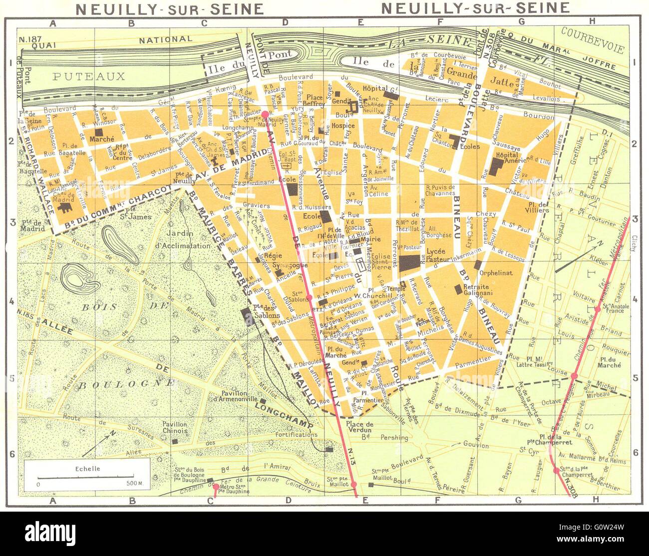 paris-neuilly-sur-seine-1920-carte-vintage-photo-stock-alamy