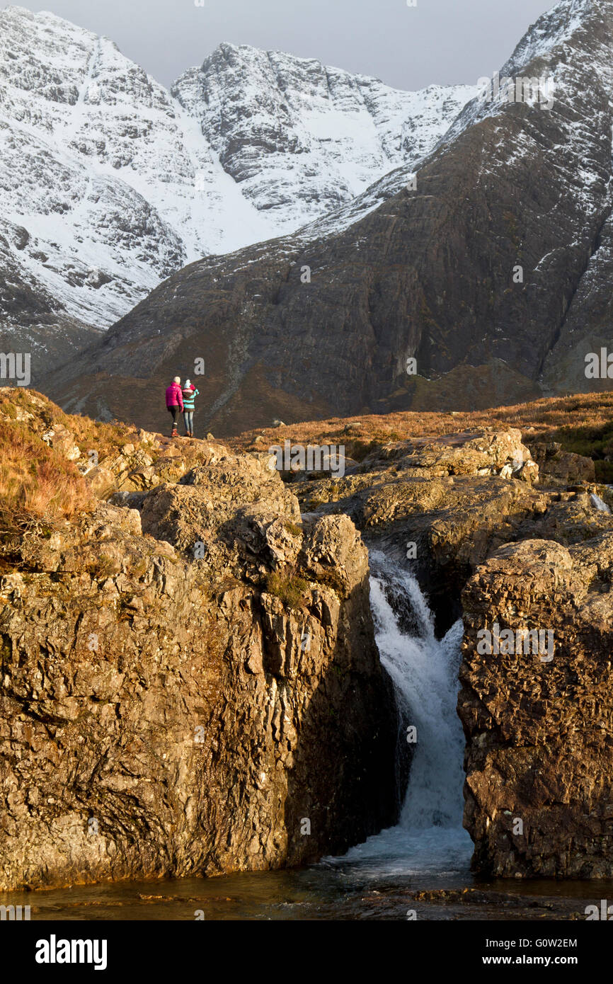Walking in Glen cassant Banque D'Images