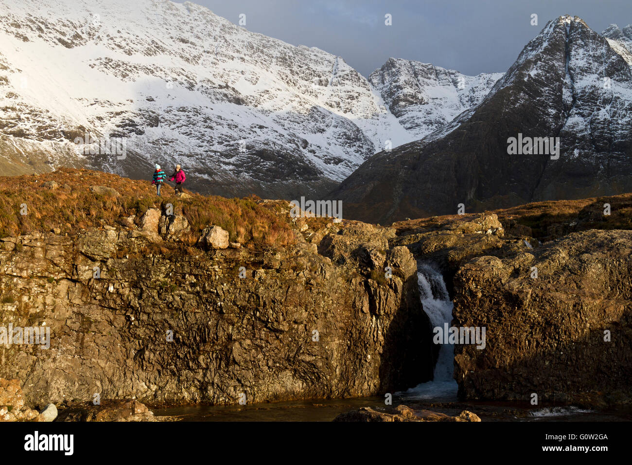 Walking in Glen cassant Banque D'Images