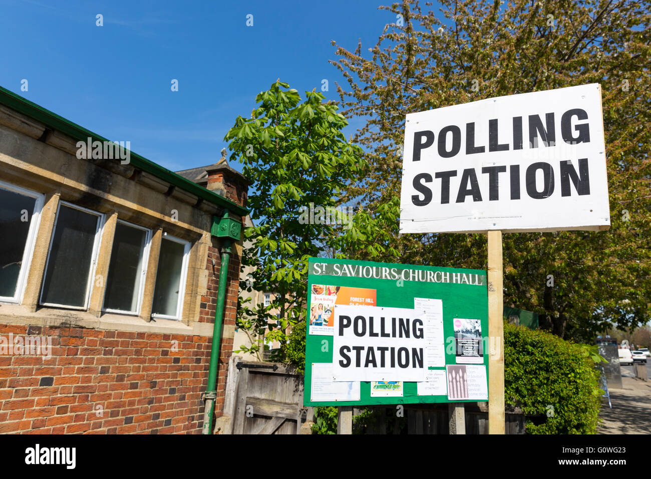 Forest Hill, Londres. 5e mai 2016. Un bureau de vote est ouvert pour les gens d'exprimer leur vote aux élections des conseils locaux, le maire de Londres et les 25 membres de l'Assemblée de Londres. Banque D'Images