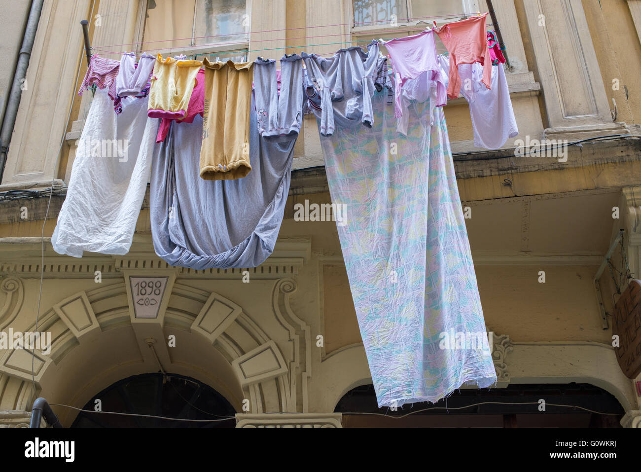 Corde à étendre le linge, Istanbul Banque D'Images