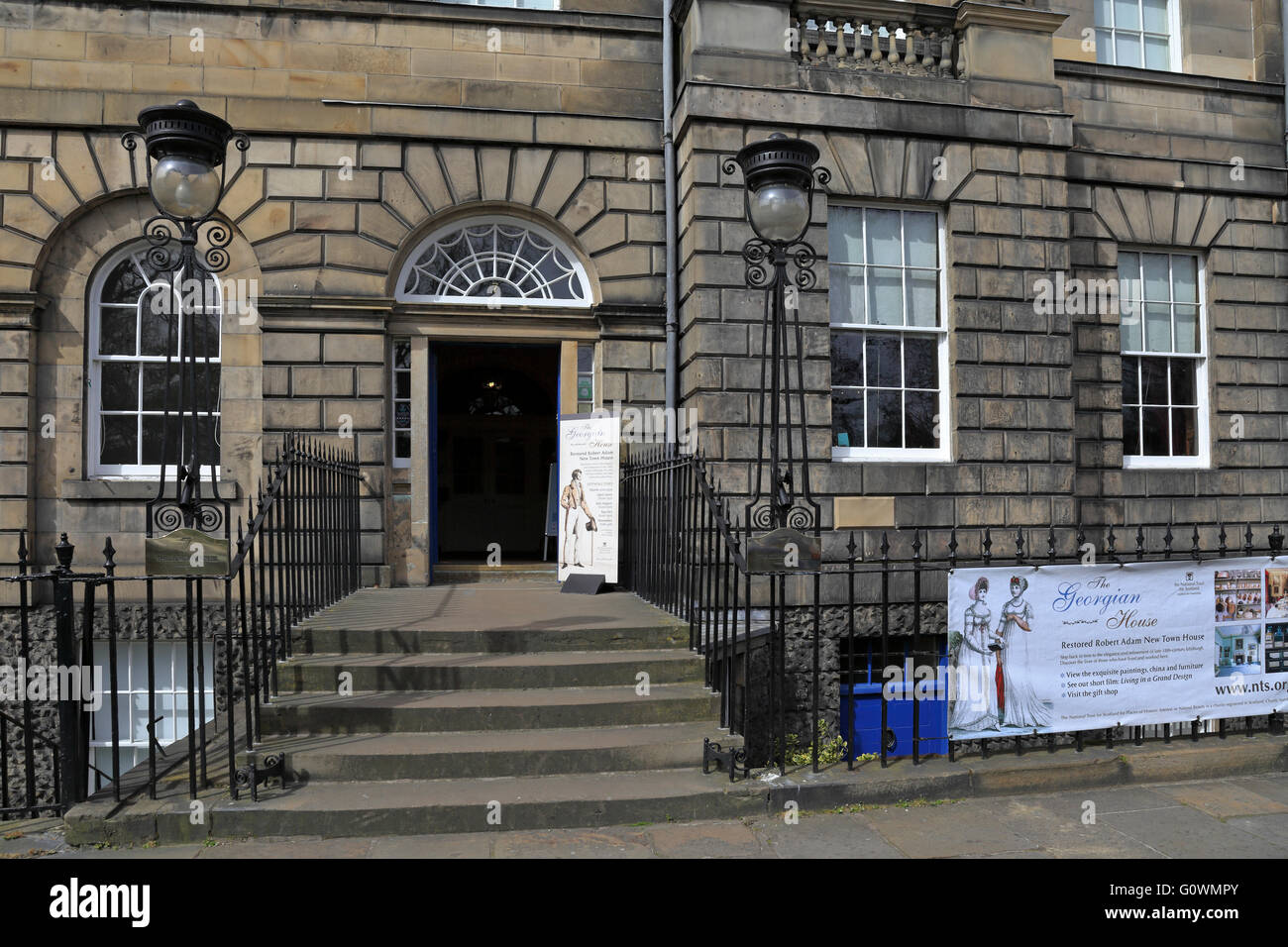Restauré de style géorgien à Charlotte Square un établissement National Trust for Scotland, Édimbourg, Écosse, Royaume-Uni. Banque D'Images