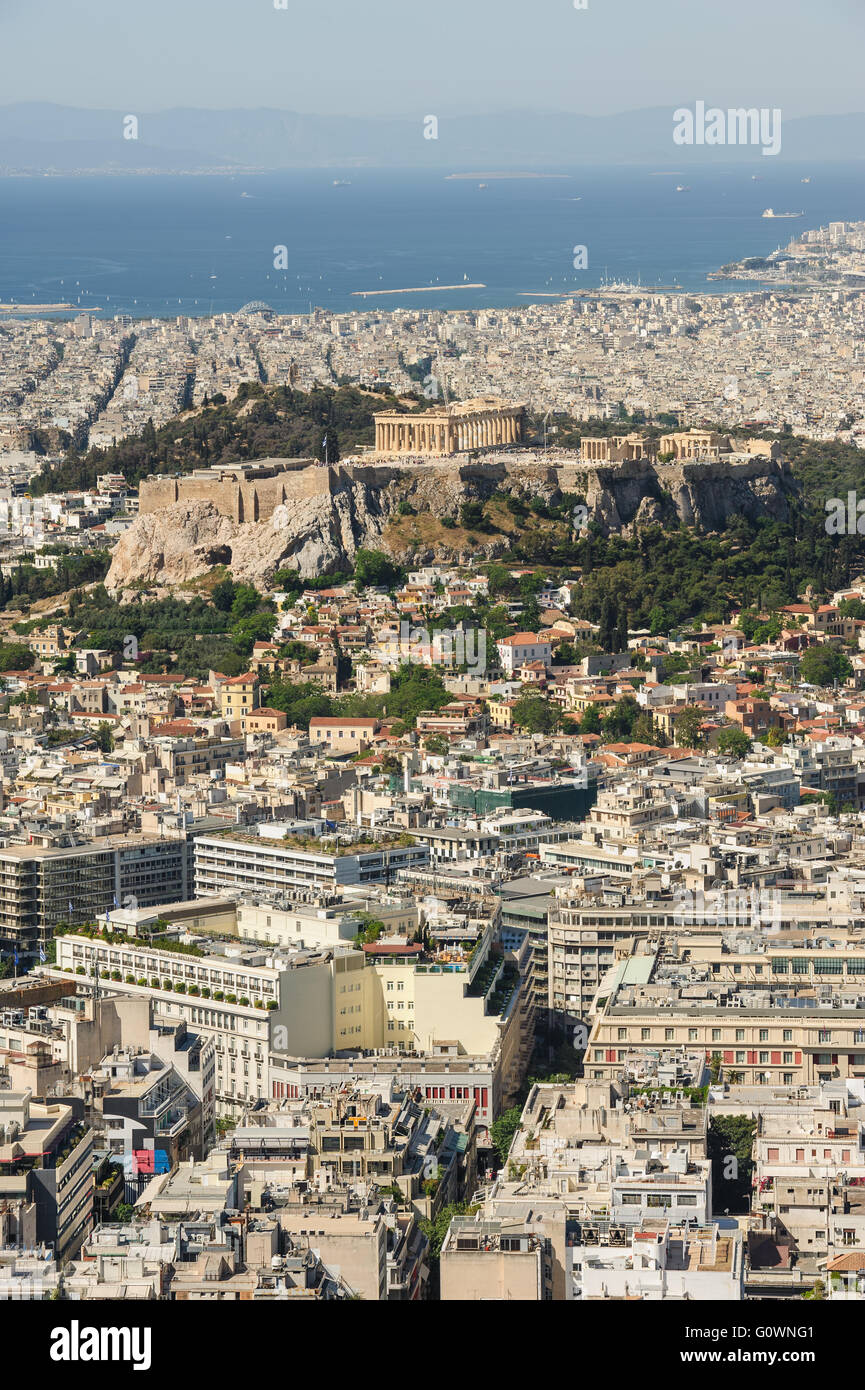Paysage urbain d'Athènes moderne, Grèce Banque D'Images