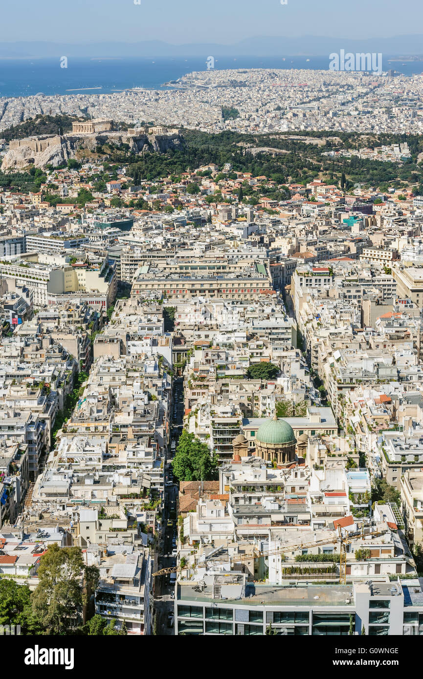 Paysage urbain d'Athènes moderne, Grèce Banque D'Images