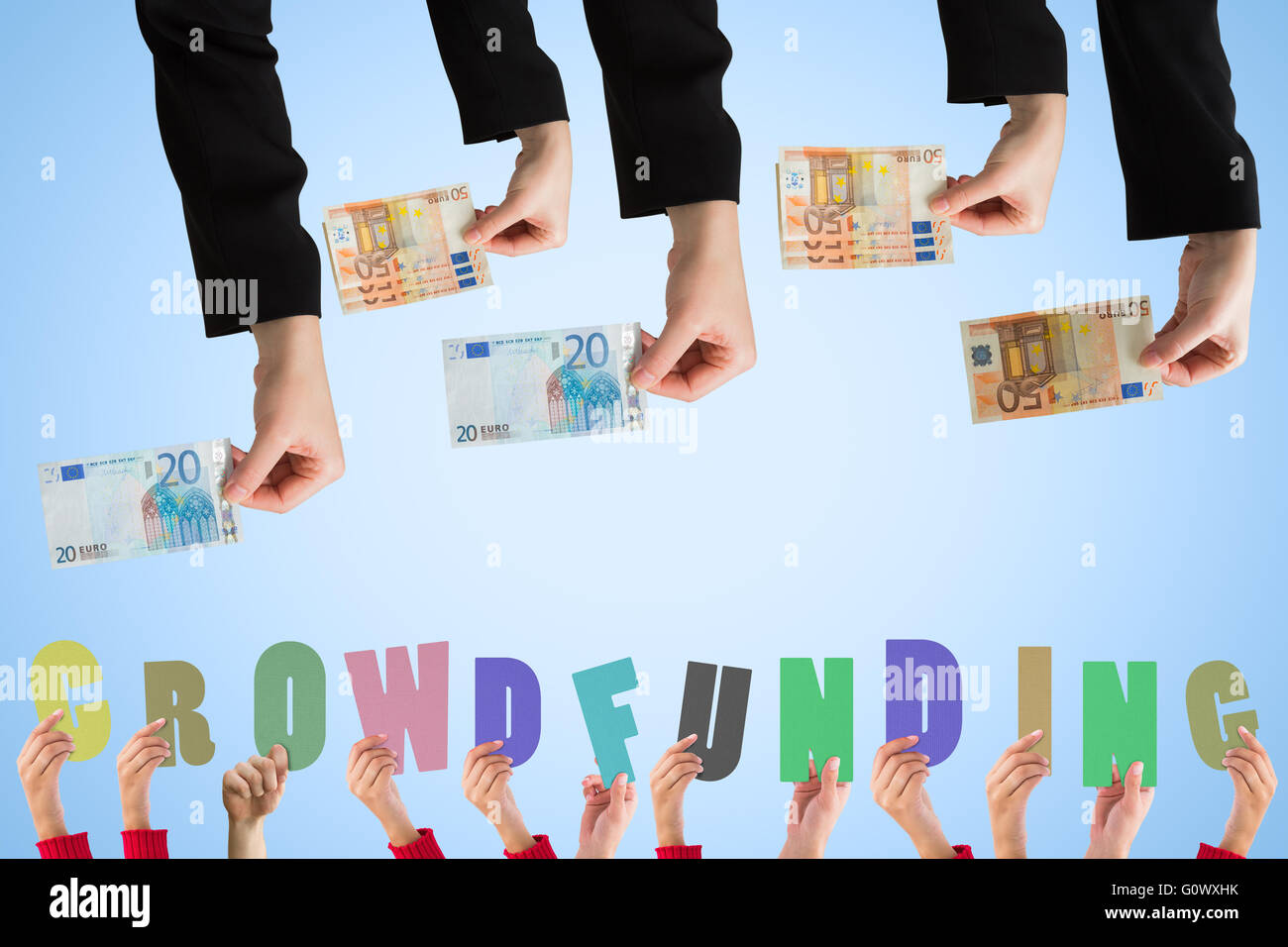 Image composite de personne tenant c vert sign Banque D'Images