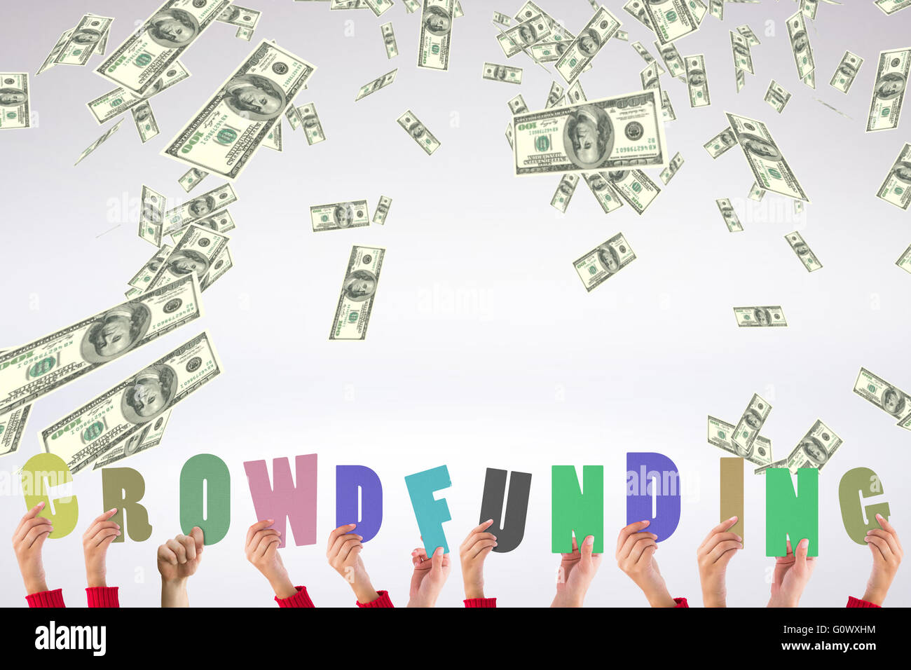 Image composite de personne tenant c vert sign Banque D'Images