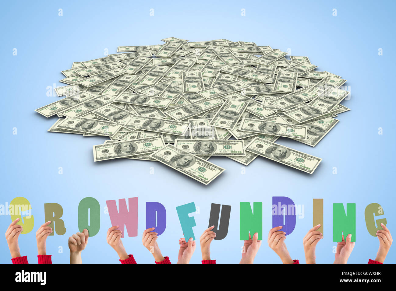 Image composite de personne tenant c vert sign Banque D'Images