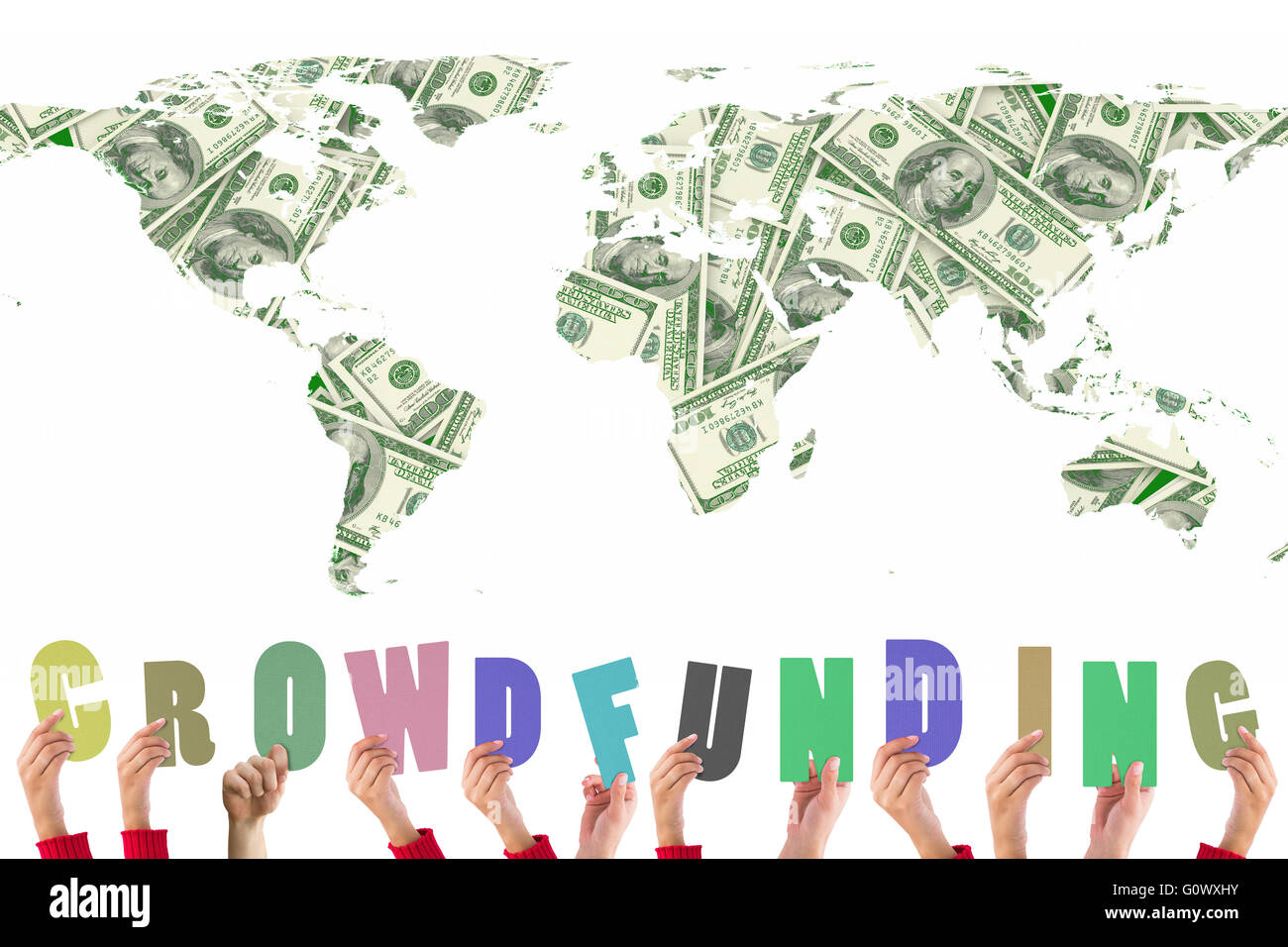 Image composite de personne tenant c vert sign Banque D'Images