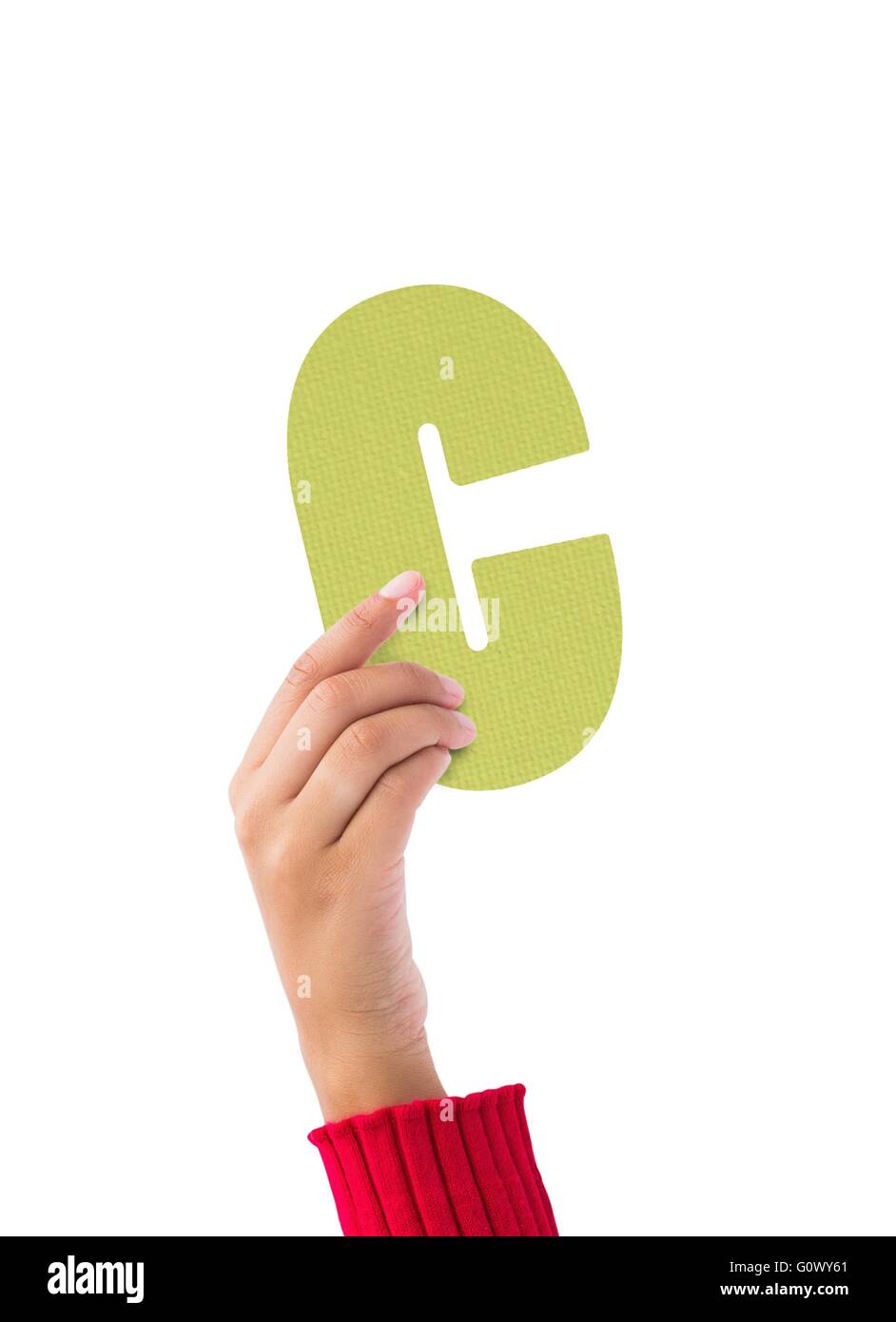 Personne qui signe C vert Banque D'Images