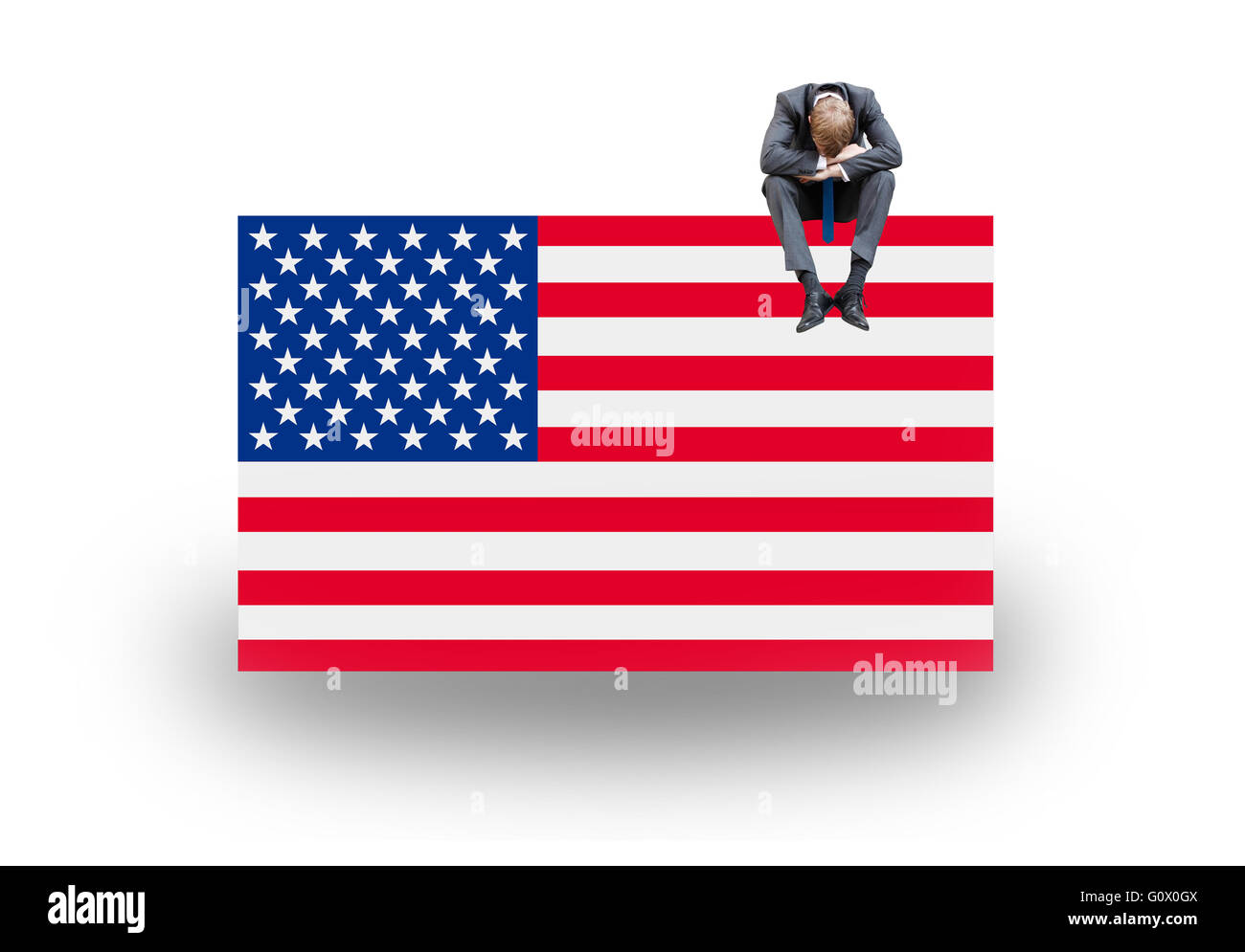 Économie des États-Unis on white Banque D'Images