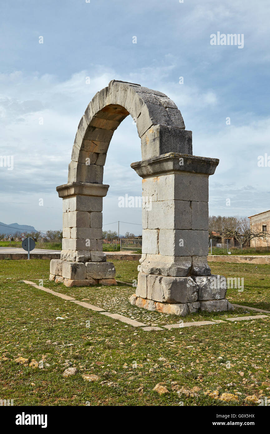 Arc romain. Cabanes. Castellón. Comunitat Valenciana. L'Espagne. Banque D'Images