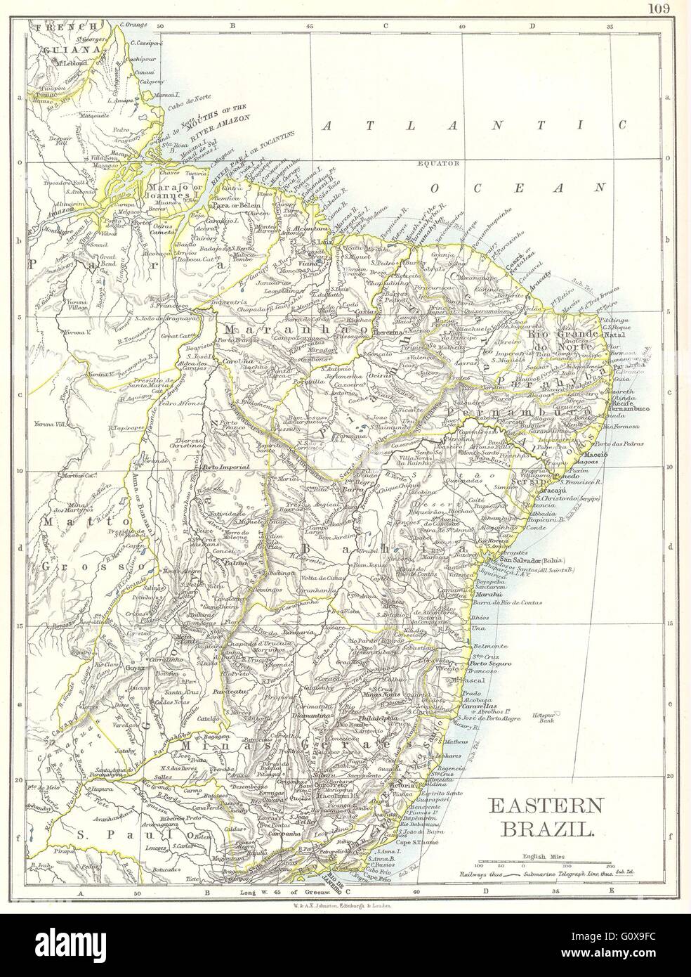 Brésil : Moyen-Orient : Bahia Minas Gerais Pernambuco Maranhao Parahyba, 1897 Ancien site Banque D'Images